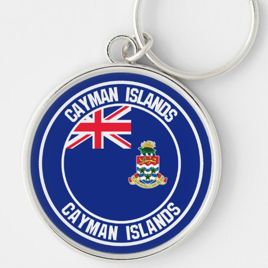 Kaaimaneilanden Ronde Embleem Sleutelhanger (Voorkant)