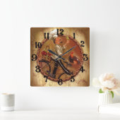  kaak met fruitmandje vierkante klok (Huis)