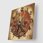  kaak met fruitmandje vierkante klok (Hoek)