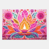 Kaak - roze Diwali laten vallen Inpakpapier Vel (Voorkant 3)
