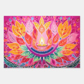 Kaak - roze Diwali laten vallen Inpakpapier Vel (Voorkant)