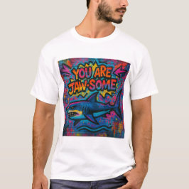 Kaakachtige haaiengraffiti t-shirt