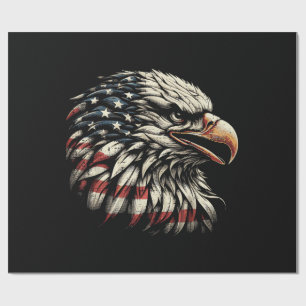 Kaal Adelaarhoofd Amerikaanse Vlag USA Patriottisc Cadeaupapier