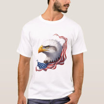 Kaal Adelaarshoofd met Golvende Amerikaanse Vlag