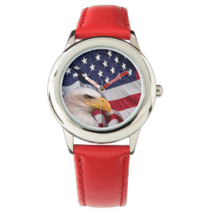 Kaal Eagle met Amerikaanse Vlag Horloge