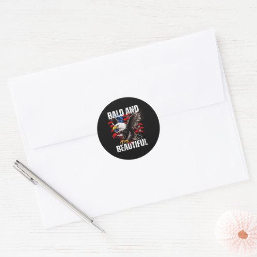 Kaal en mooi 4 juli Onafhankelijkheidsdag Ameri Ronde Sticker (Envelop)