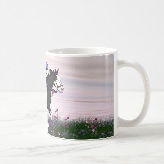 Kaal gezicht verf paard en ruiter koffiemok (Rechts)