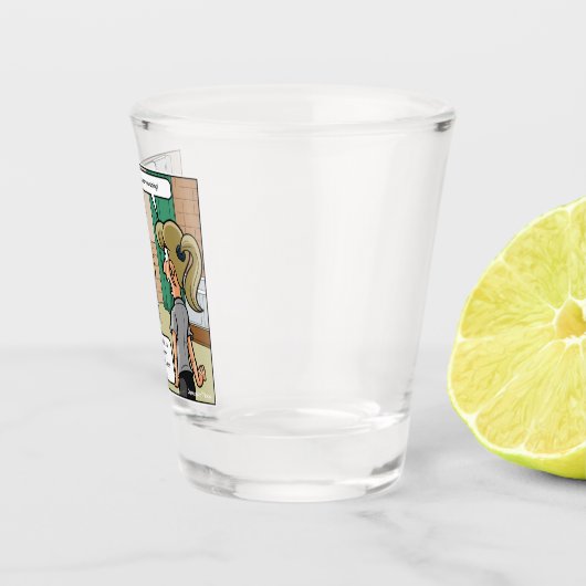 Kaal hoofd eiland grappig shot glas (Rechts)