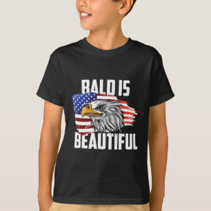 Kaal Is Mooi 4 Juli Adelaar Patriottisch Amerika T-shirt
