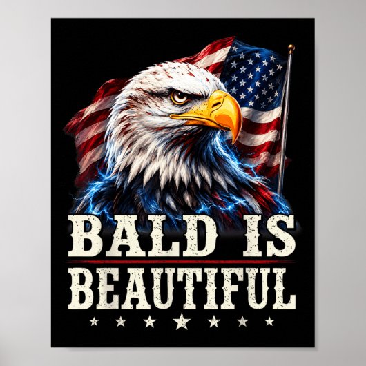Kaal is mooi 4 juli onafhankelijkheidsdag poster (Voorkant)