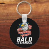 Kaal Is Mooi 4e Juli Patriottische Adelaar VS Sleutelhanger (Voorkant)