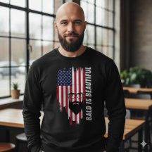 Kaal Is Mooi Amerikaans Vlag T-Shirt