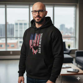 Kaal Is Mooi Amerikaanse Vlag Hoodie