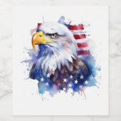 Kaal is mooi Vlag van de VS Wijn Etiket (Enkel label)