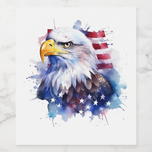 Kaal is mooi Vlag van de VS Wijn Etiket (Enkel label)