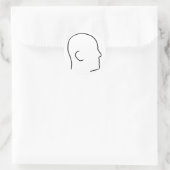 Kaal Man (of Vrouw) Ronde Sticker (Tas)