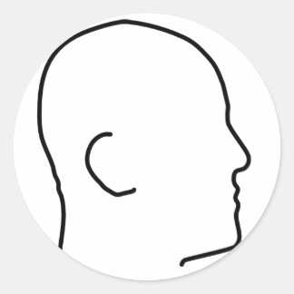 Kaal Man (of Vrouw) Ronde Sticker