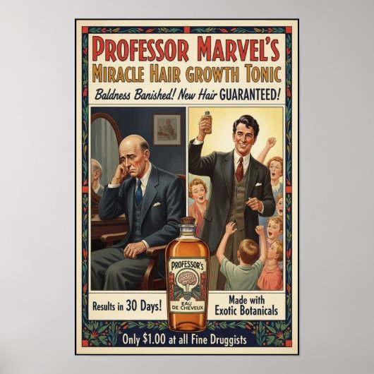  kaalheid genezen haargroei Adverteren Poster (Voorkant)