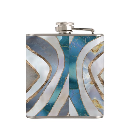 Kaamogen Minerale texturen en goud Heupfles (Achterkant)