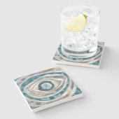 Kaamogen Minerale texturen en goud Stenen Onderzetter (Zijkant)