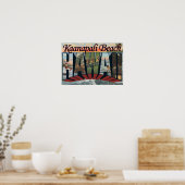 Kaanapali Beach, Hawaii - grote letterscènes Poster (Keuken)