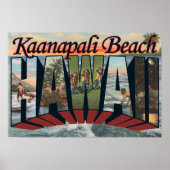 Kaanapali Beach, Hawaii - grote letterscènes Poster (Voorkant)