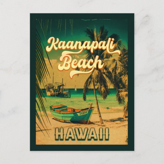 Ka'anapali Beach Hawaii  palmboom souvenir Briefkaart (Voorkant)