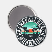Ka'anapali Beach Hawaii Retro Sunset Souvenirs 60s Magneet (Voorkant / Achterkant)