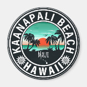 Ka'anapali Beach Hawaii Retro Sunset Souvenirs 60s Magneet (Voorkant)