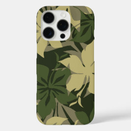 Kaanapali Camo Hawaiian Hibiscus Olive iPhone 16 Pro Hoesje