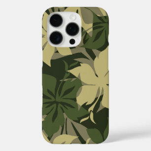 Kaanapali Camo Hawaiian Hibiscus Olive iPhone 16 Pro Hoesje