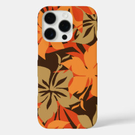 Kaanapali Camo Hawaiian Hibiscus Sinaasappel iPhone 16 Pro Hoesje