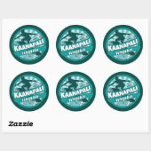 Kaanapali Hawaii blauwgroen surfer logo stickers (Vel)
