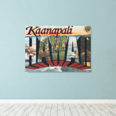 Kaanapali, Hawaii - Grote letterscènes Canvas Afdruk (Insitu (Houten vloer))