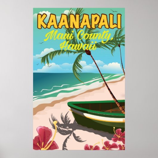Kaanapali Maui County Hawaii reisposter Poster (Voorkant)