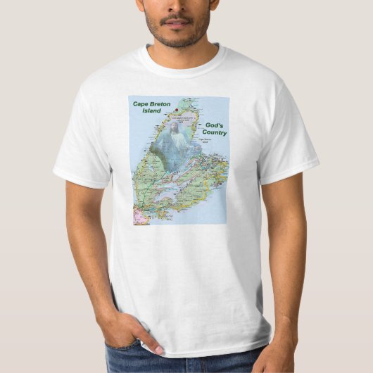 Kaap Breton Island Gods Land t shirt (Voorkant)