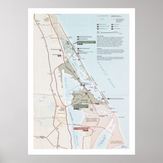 Kaap Canaveral FL Map (2012) The Space Coast Atlas Poster (Voorkant)