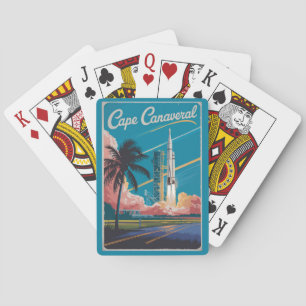 Kaap Canaveral Florida Illustratie Reis Kunst Pokerkaarten
