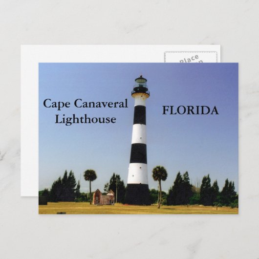 Kaap Canaveral Lighthouse, Briefkaart van Florida (Voorkant / Achterkant)