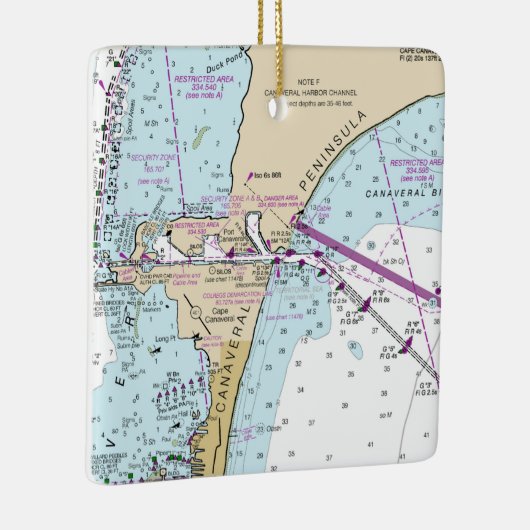 Kaap Canaveral Nautical Chart Keramisch Ornament (Rechts)