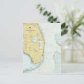 Kaap Canaveral to Key West Nautical Chart Briefkaa Briefkaart (Staand voorkant)