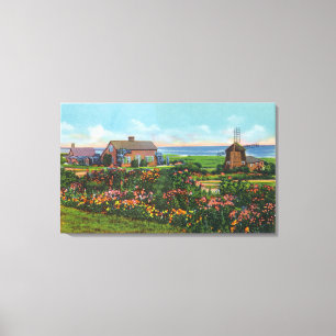 Kaap Cod, MassachusettsView of Homes van de Canvas Afdruk