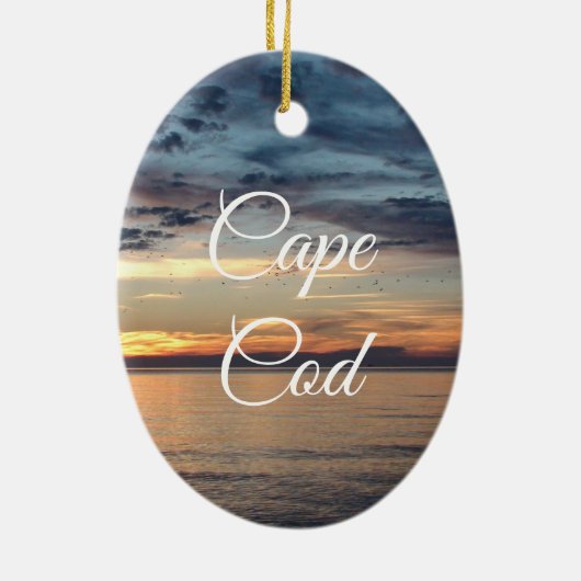 Kaap Cod Souvenier Keepomwille kerstversiering Keramisch Ornament (Achterkant)