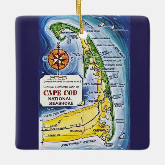 Kaap Codus Antieke kaart Keramisch Ornament (Voorkant)