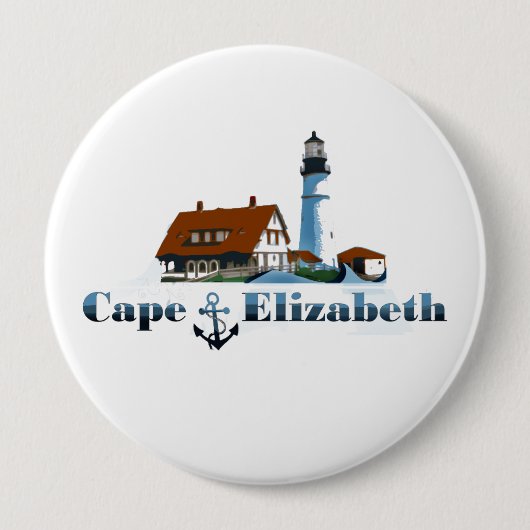 Kaap Elizabeth. Ronde Button 4,0 Cm (Voorkant)