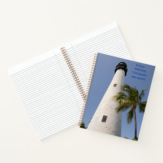 Kaap Florida Florida School Witte Vuurtoren Notitieboek (Binnen)