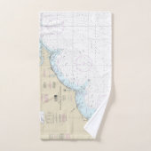 Kaap Hatteras naar Charleston Nautische Grafiek 11 Bad Handdoek (Handdoek)