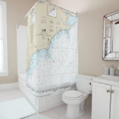 Kaap Hatteras naar Charleston Nautische Grafiek 11 Douchegordijn (In situ)