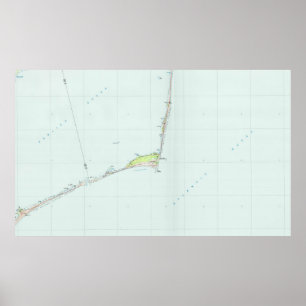 Kaap Hatteras National Seashore Map (1985) Poster