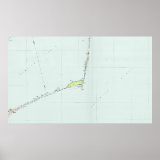 Kaap Hatteras National Seashore Map (1985) Poster (Voorkant)